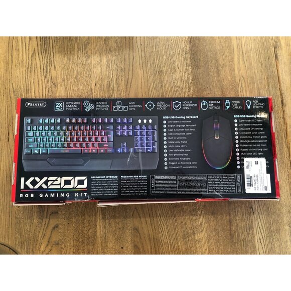 Sentry KX200 RGB Gaming Combo Kit - Keyboard & Mouse Gamers LED Rainbow Keyboard - Picture 2 of 5